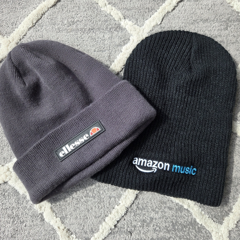 2for1 - Ellesse Gray Knit Beanie + Amazon Music Beanie